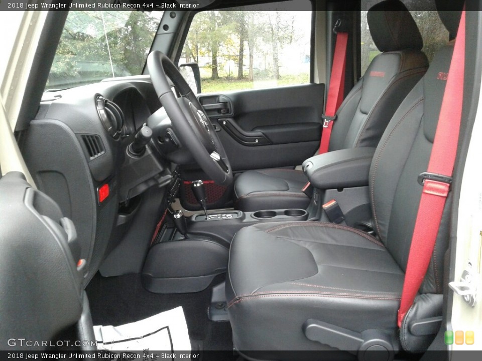Black Interior Photo for the 2018 Jeep Wrangler Unlimited Rubicon Recon 4x4 #123786598