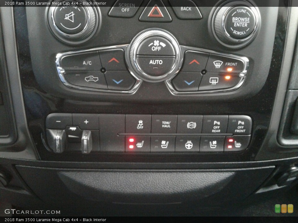 Black Interior Controls for the 2018 Ram 3500 Laramie Mega Cab 4x4 #123788122
