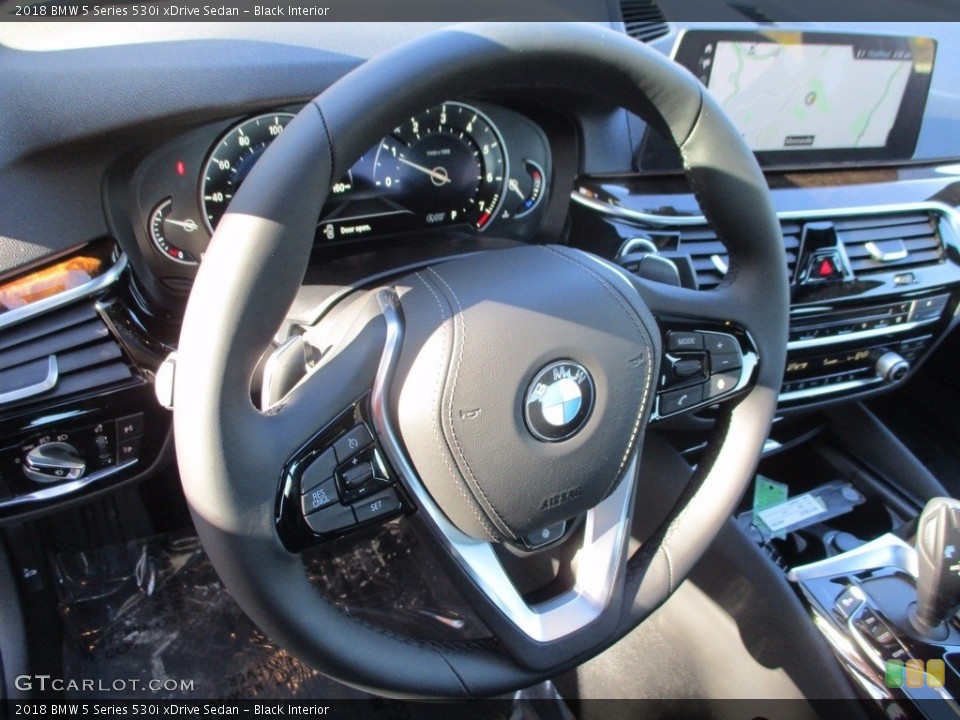Black Interior Steering Wheel for the 2018 BMW 5 Series 530i xDrive Sedan #123795141