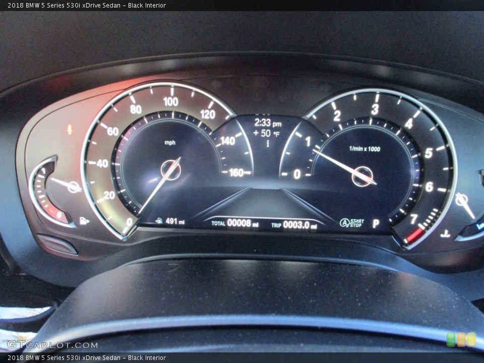 Black Interior Gauges for the 2018 BMW 5 Series 530i xDrive Sedan #123795324