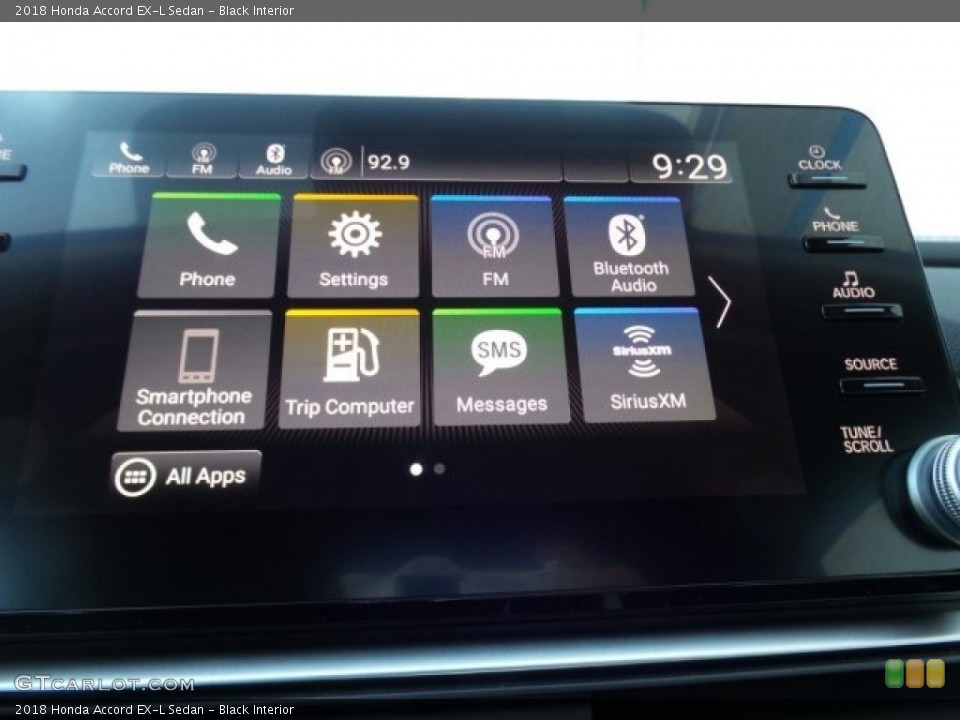 Black Interior Controls for the 2018 Honda Accord EX-L Sedan #123795585