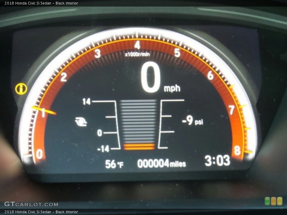 Black Interior Gauges for the 2018 Honda Civic Si Sedan #123799383