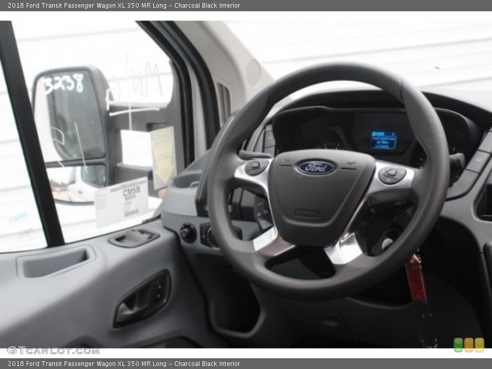 Charcoal Black Interior Steering Wheel for the 2018 Ford Transit Passenger Wagon XL 350 MR Long #123810015