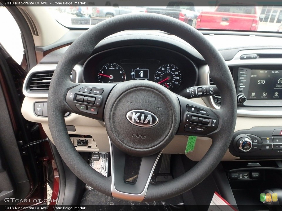 Stone Beige Interior Steering Wheel for the 2018 Kia Sorento LX AWD #123826428