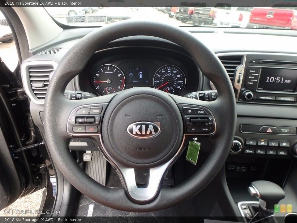 Black Interior Steering Wheel for the 2018 Kia Sportage LX AWD #123829113