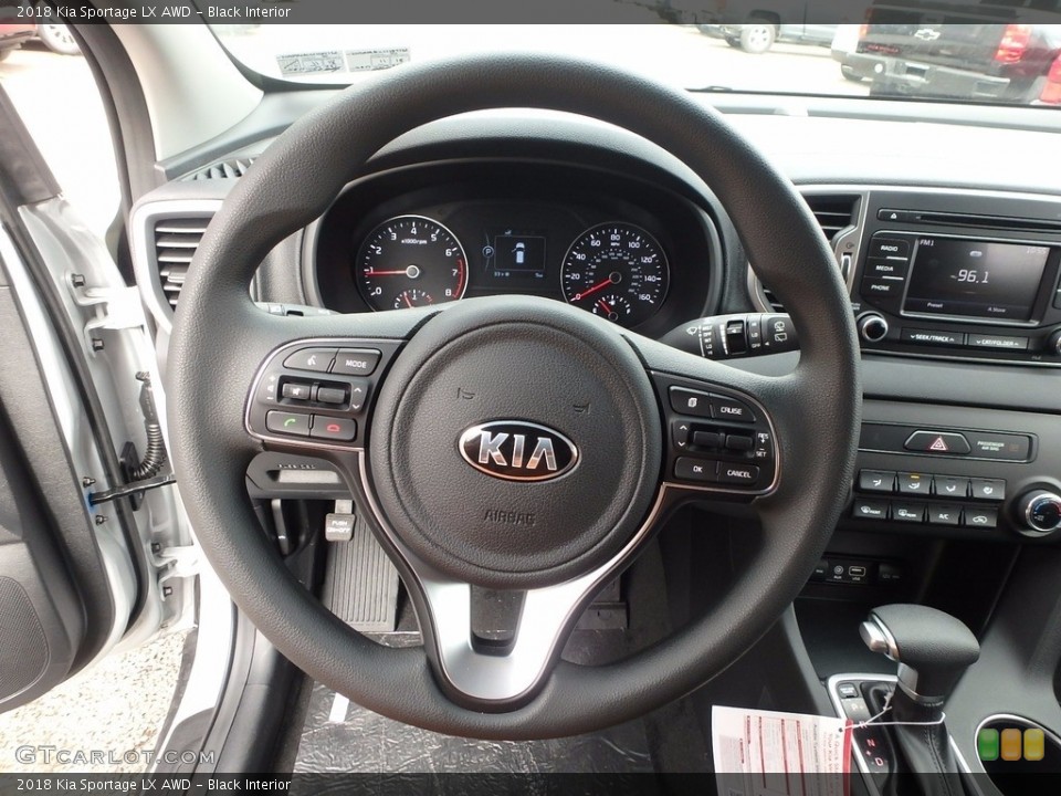 Black Interior Steering Wheel for the 2018 Kia Sportage LX AWD #123829785