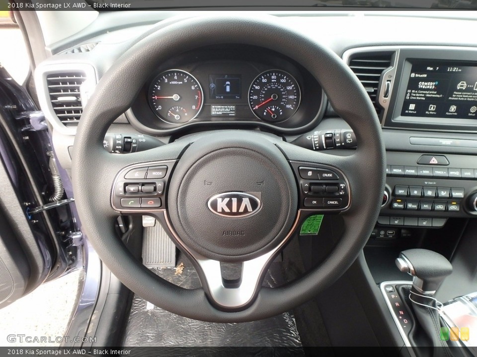 Black Interior Steering Wheel for the 2018 Kia Sportage LX AWD #123831717