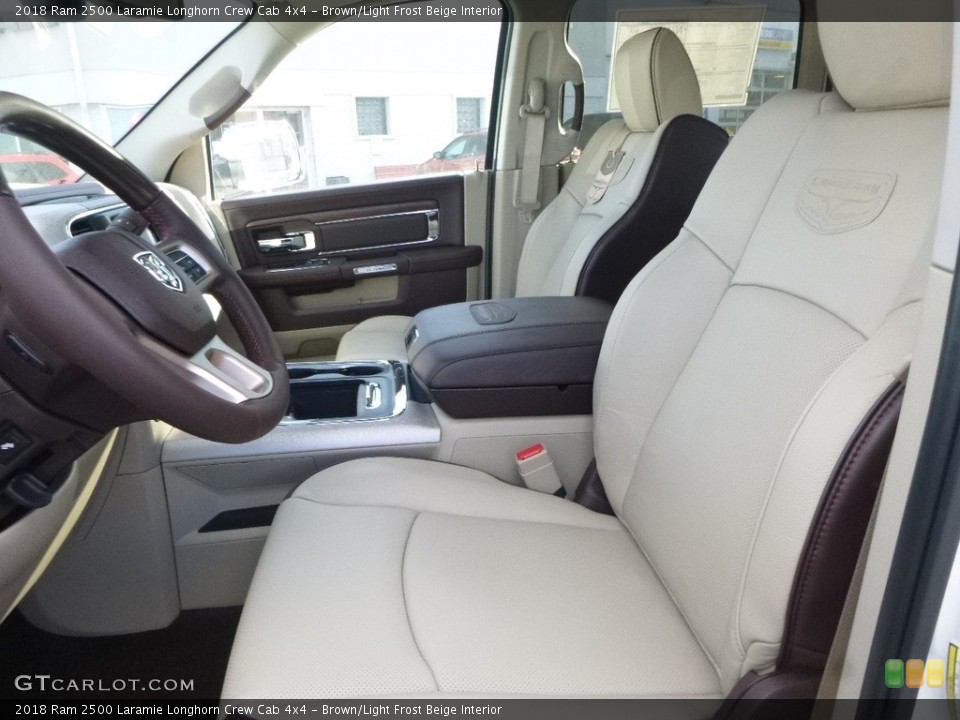 Brown/Light Frost Beige Interior Front Seat for the 2018 Ram 2500 Laramie Longhorn Crew Cab 4x4 #123833820