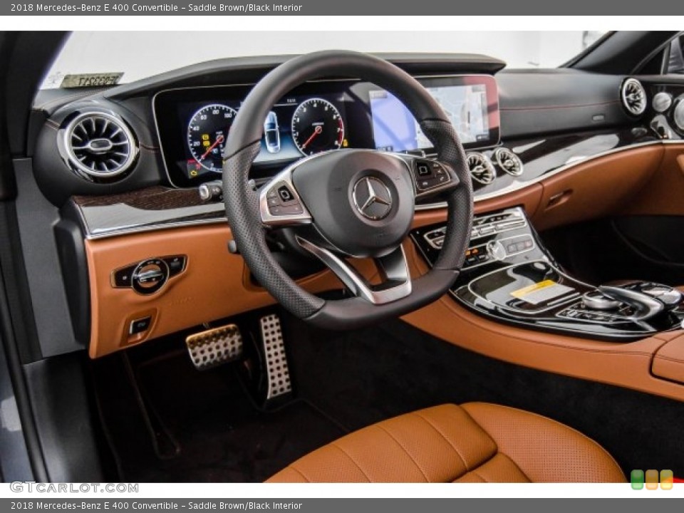 Saddle Brown/Black Interior Dashboard for the 2018 Mercedes-Benz E 400 Convertible #123842412