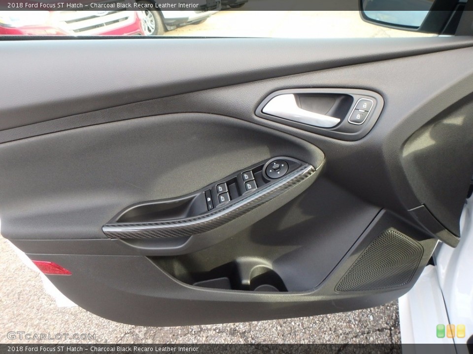 Charcoal Black Recaro Leather Interior Door Panel for the 2018 Ford Focus ST Hatch #123842691
