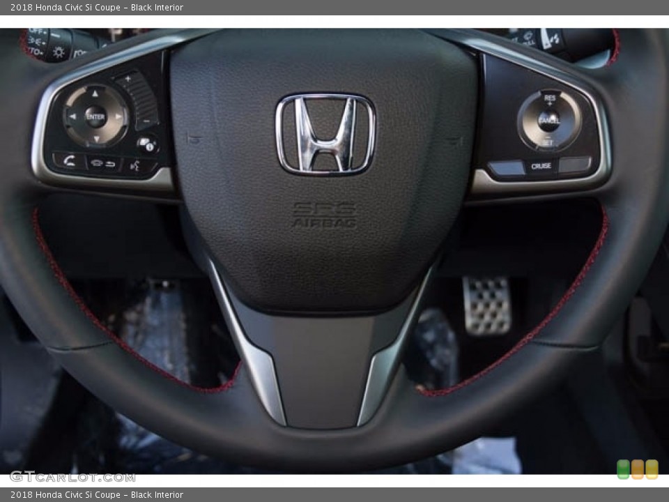 Black Interior Steering Wheel for the 2018 Honda Civic Si Coupe #123860115