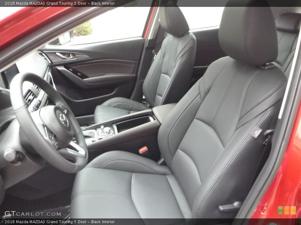 Black Interior Front Seat for the 2018 Mazda MAZDA3 Grand Touring 5 Door #123869419