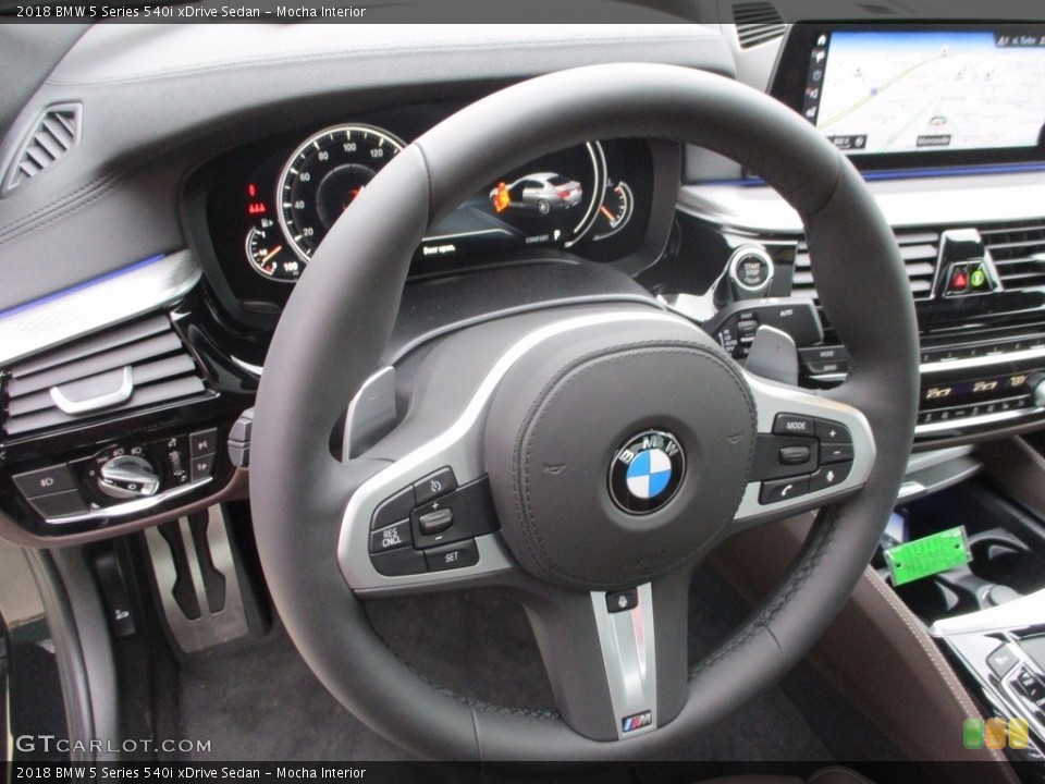 Mocha Interior Steering Wheel for the 2018 BMW 5 Series 540i xDrive Sedan #123879277