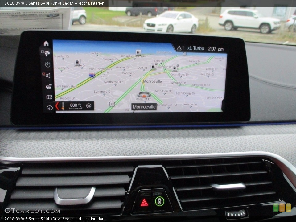 Mocha Interior Navigation for the 2018 BMW 5 Series 540i xDrive Sedan #123879307