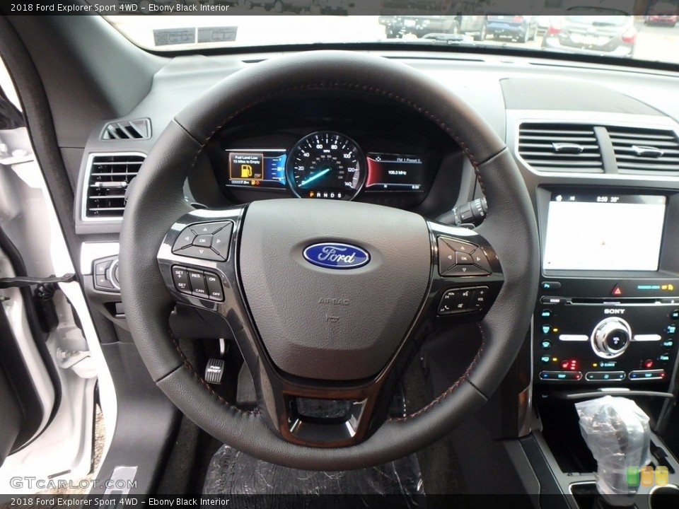 Ebony Black Interior Steering Wheel for the 2018 Ford Explorer Sport 4WD #123895534
