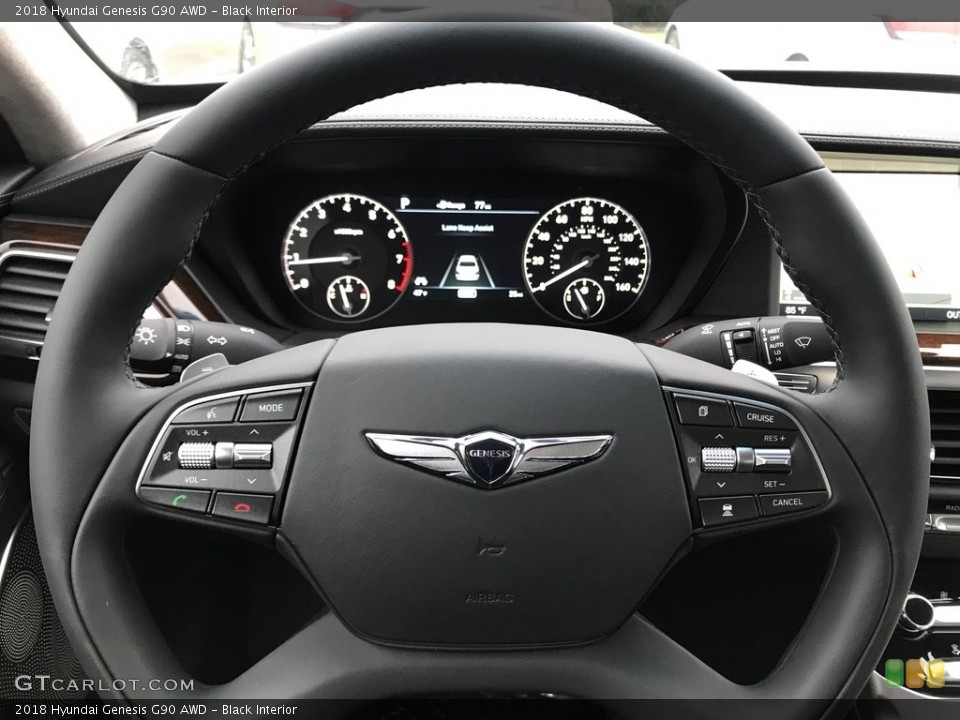 Black Interior Steering Wheel for the 2018 Hyundai Genesis G90 AWD #123901352
