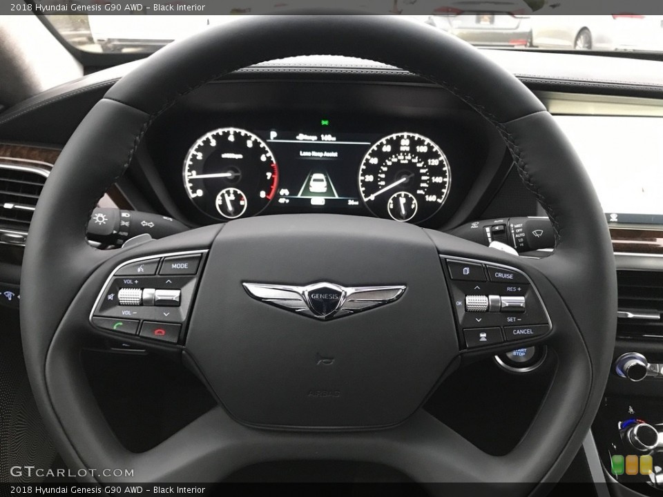 Black Interior Steering Wheel for the 2018 Hyundai Genesis G90 AWD #123901757