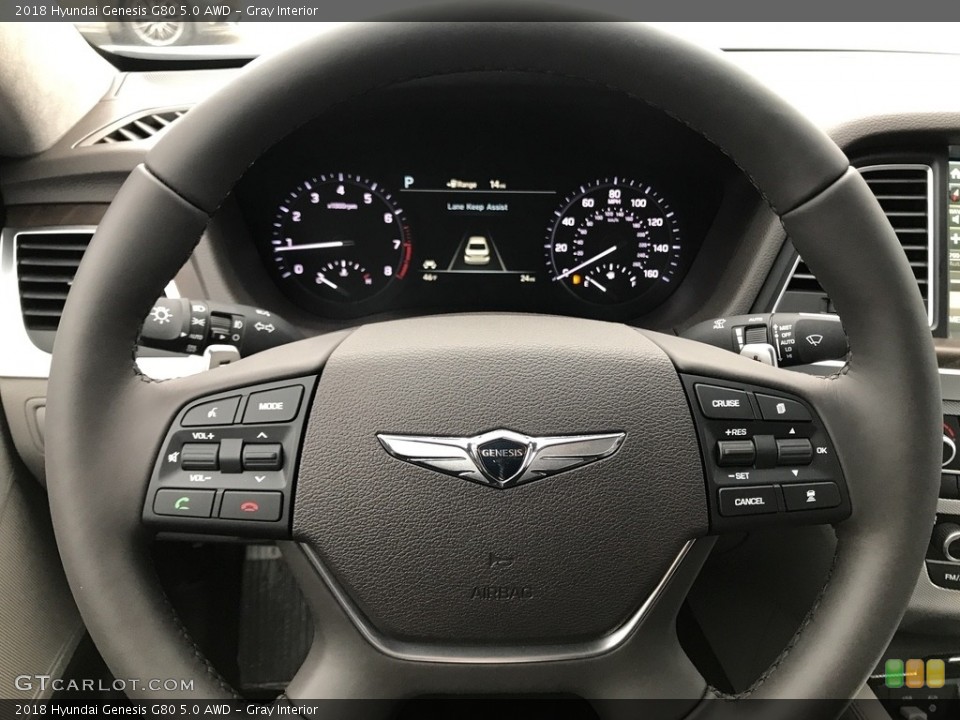 Gray Interior Steering Wheel for the 2018 Hyundai Genesis G80 5.0 AWD #123902091