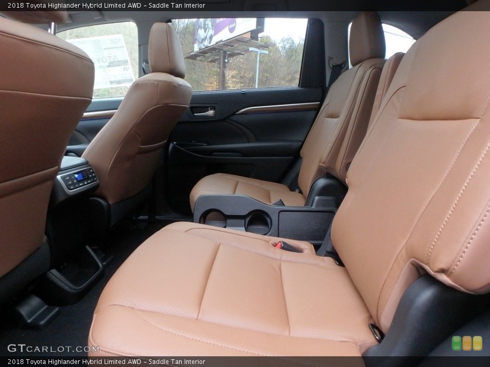 Saddle Tan Interior Rear Seat for the 2018 Toyota Highlander Hybrid Limited AWD #123903728