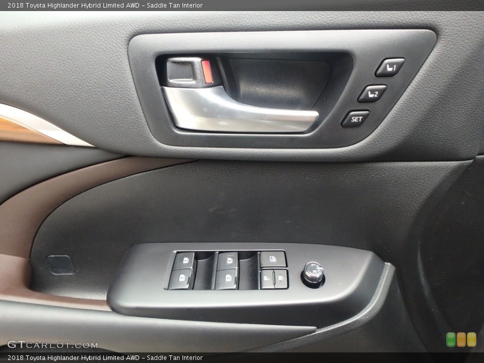 Saddle Tan Interior Controls for the 2018 Toyota Highlander Hybrid Limited AWD #123903782