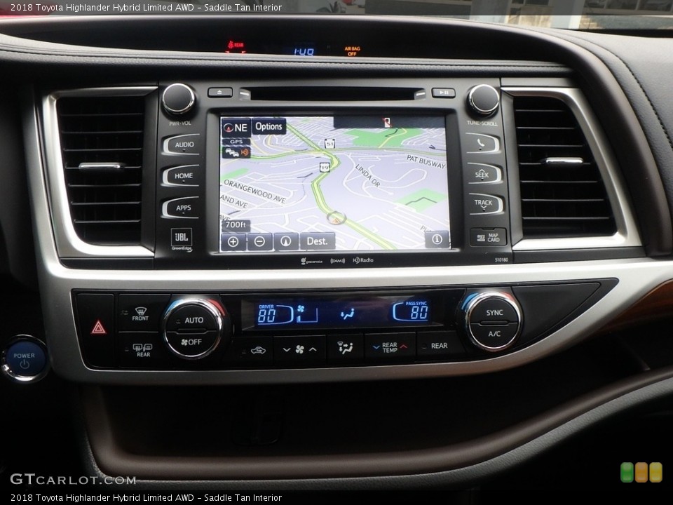 Saddle Tan Interior Navigation for the 2018 Toyota Highlander Hybrid Limited AWD #123903851