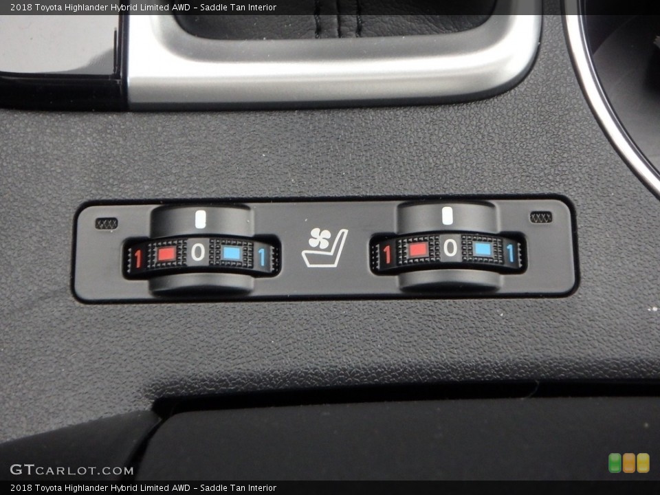 Saddle Tan Interior Controls for the 2018 Toyota Highlander Hybrid Limited AWD #123903890