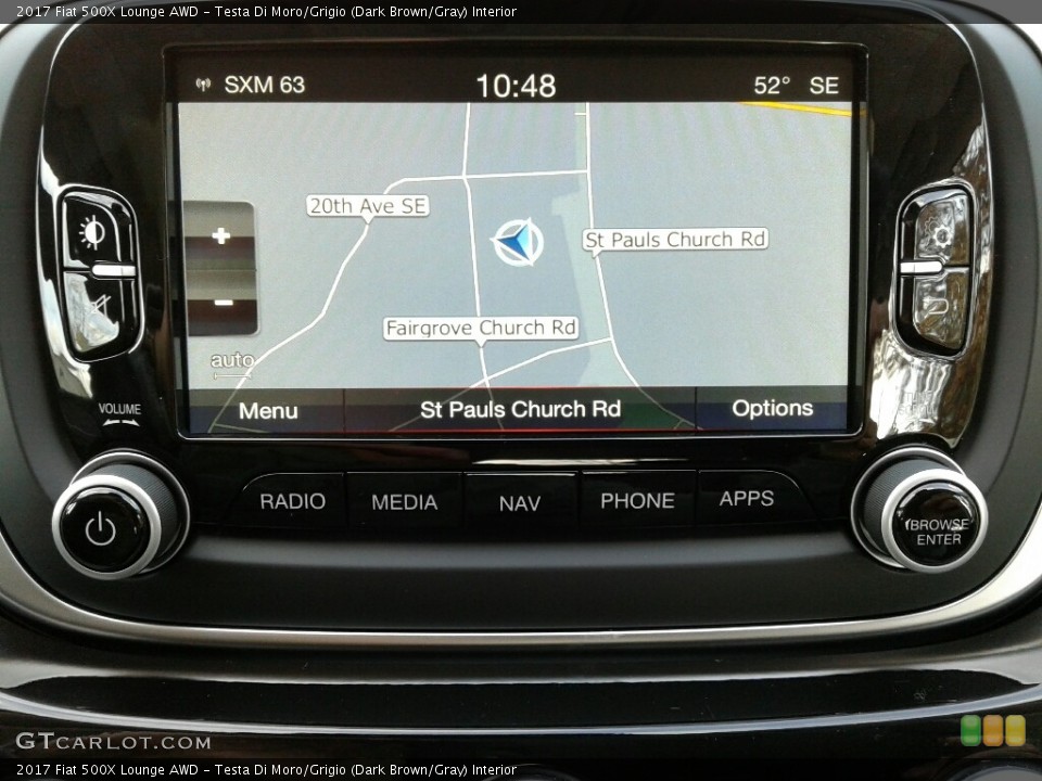 Testa Di Moro/Grigio (Dark Brown/Gray) Interior Navigation for the 2017 Fiat 500X Lounge AWD #123910064