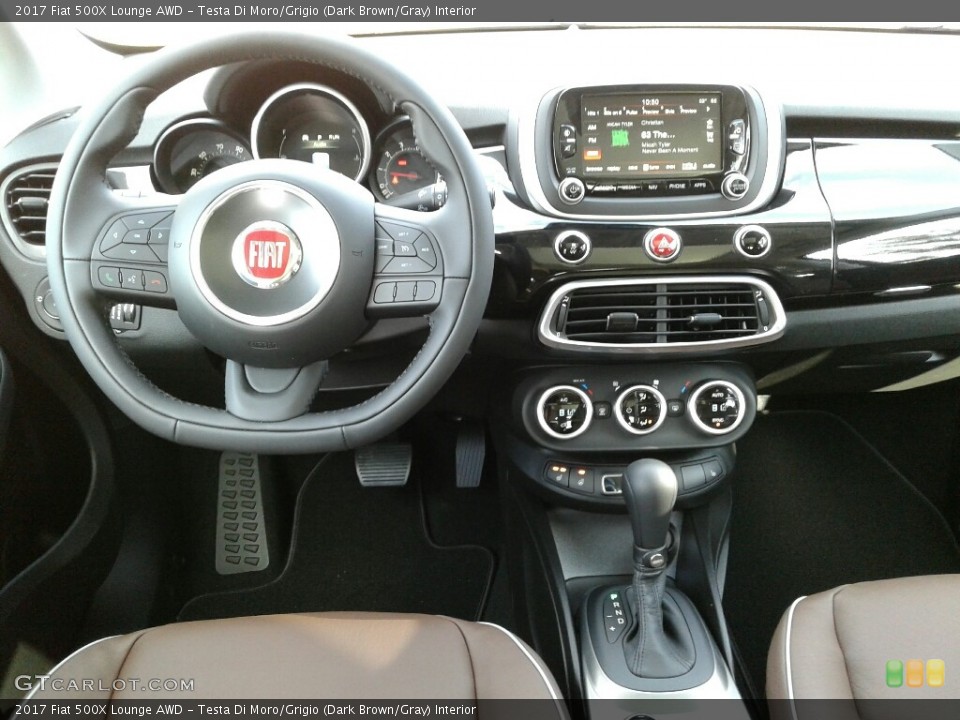 Testa Di Moro/Grigio (Dark Brown/Gray) Interior Dashboard for the 2017 Fiat 500X Lounge AWD #123910157