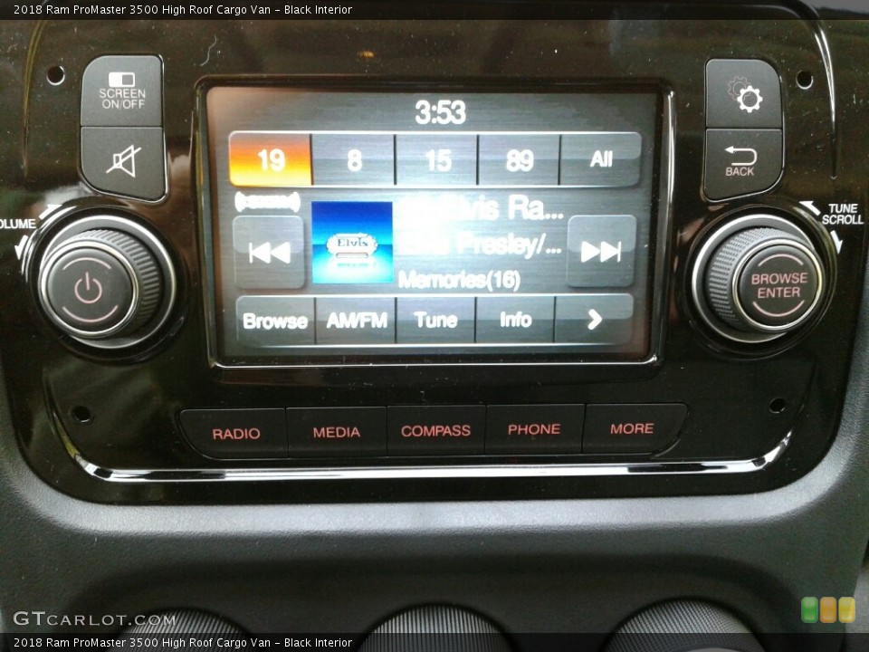 Black Interior Controls for the 2018 Ram ProMaster 3500 High Roof Cargo Van #123915794