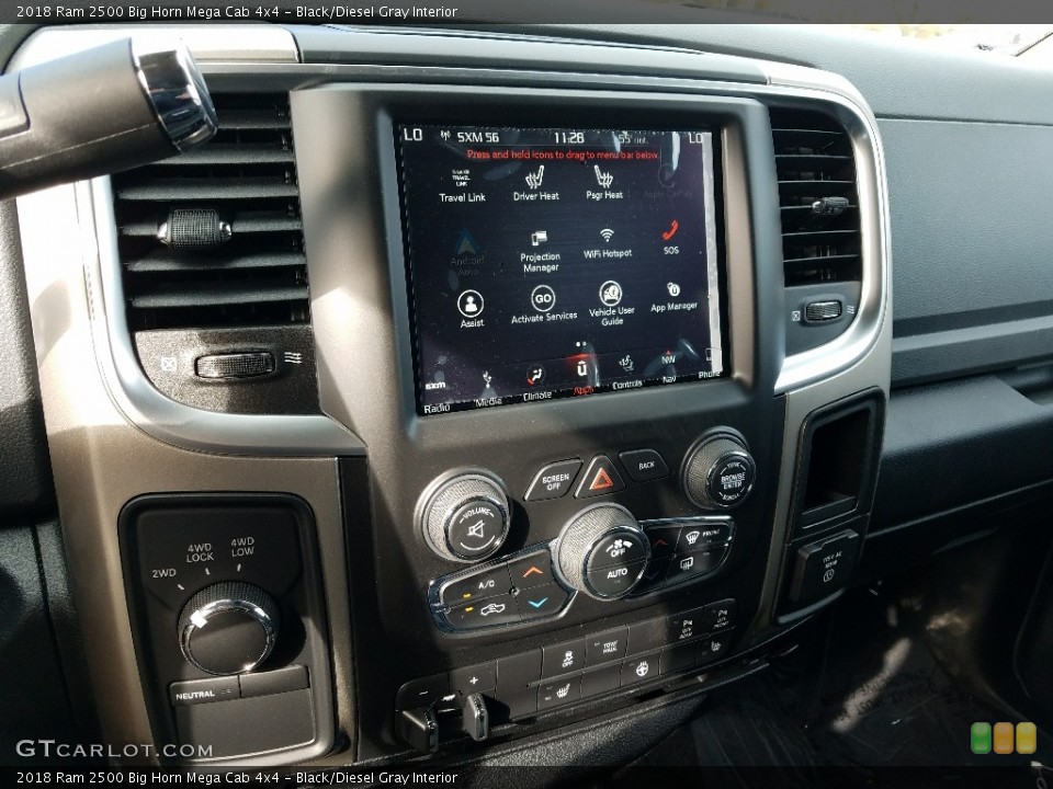 Black/Diesel Gray Interior Controls for the 2018 Ram 2500 Big Horn Mega Cab 4x4 #123926338