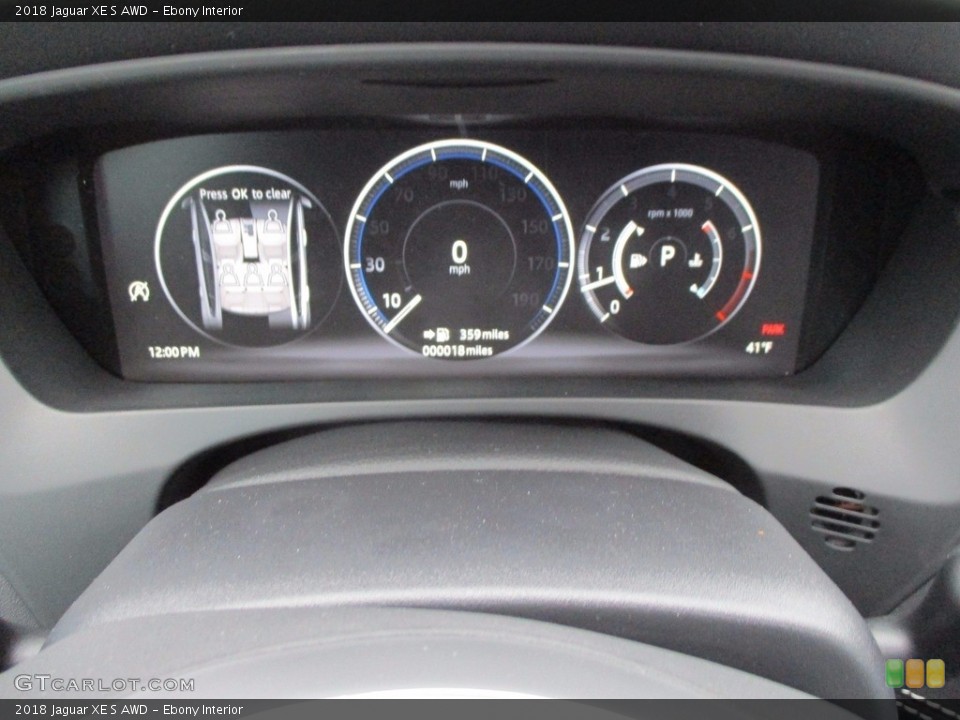 Ebony Interior Gauges for the 2018 Jaguar XE S AWD #123928036