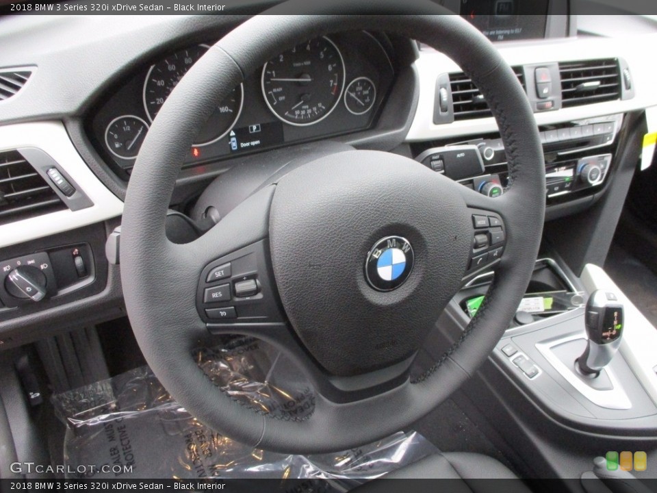 Black Interior Steering Wheel for the 2018 BMW 3 Series 320i xDrive Sedan #123931117
