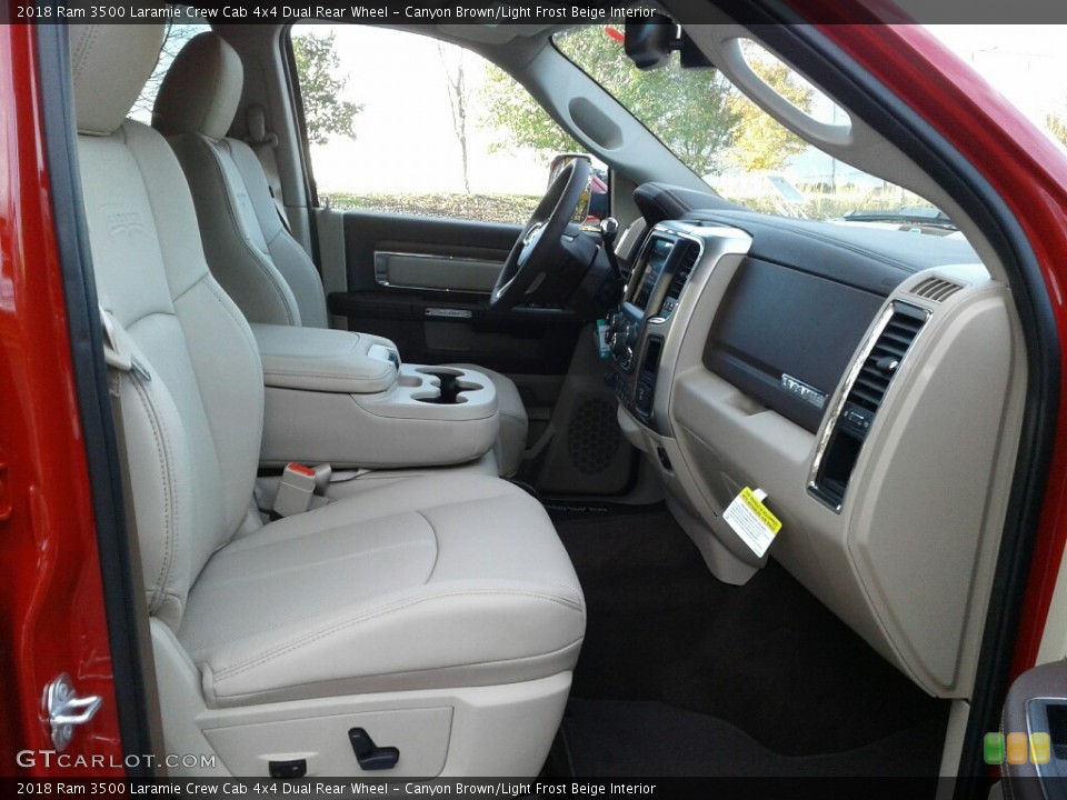 Canyon Brown/Light Frost Beige Interior Front Seat for the 2018 Ram 3500 Laramie Crew Cab 4x4 Dual Rear Wheel #123939358