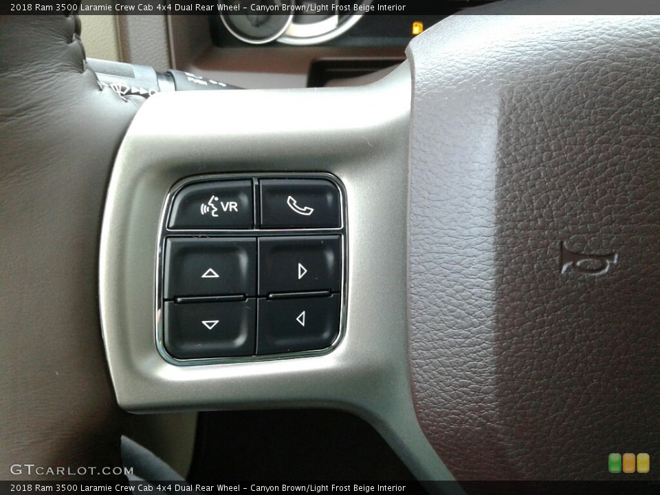 Canyon Brown/Light Frost Beige Interior Controls for the 2018 Ram 3500 Laramie Crew Cab 4x4 Dual Rear Wheel #123939424