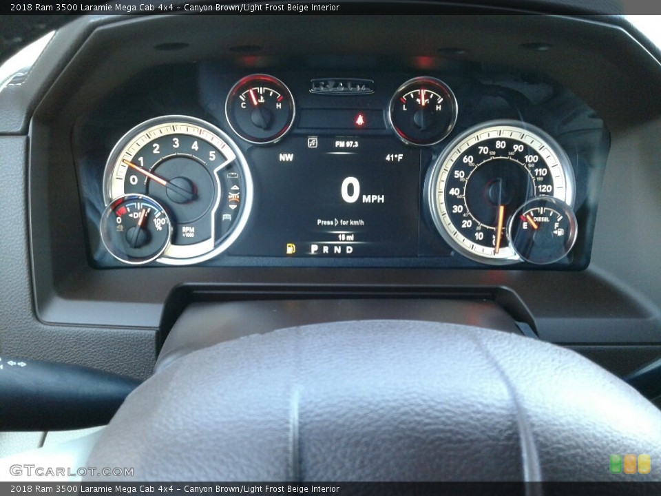 Canyon Brown/Light Frost Beige Interior Gauges for the 2018 Ram 3500 Laramie Mega Cab 4x4 #123955533