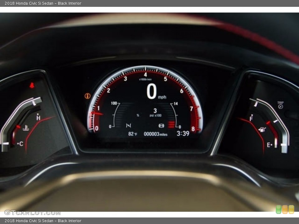 Black Interior Gauges for the 2018 Honda Civic Si Sedan #123960216