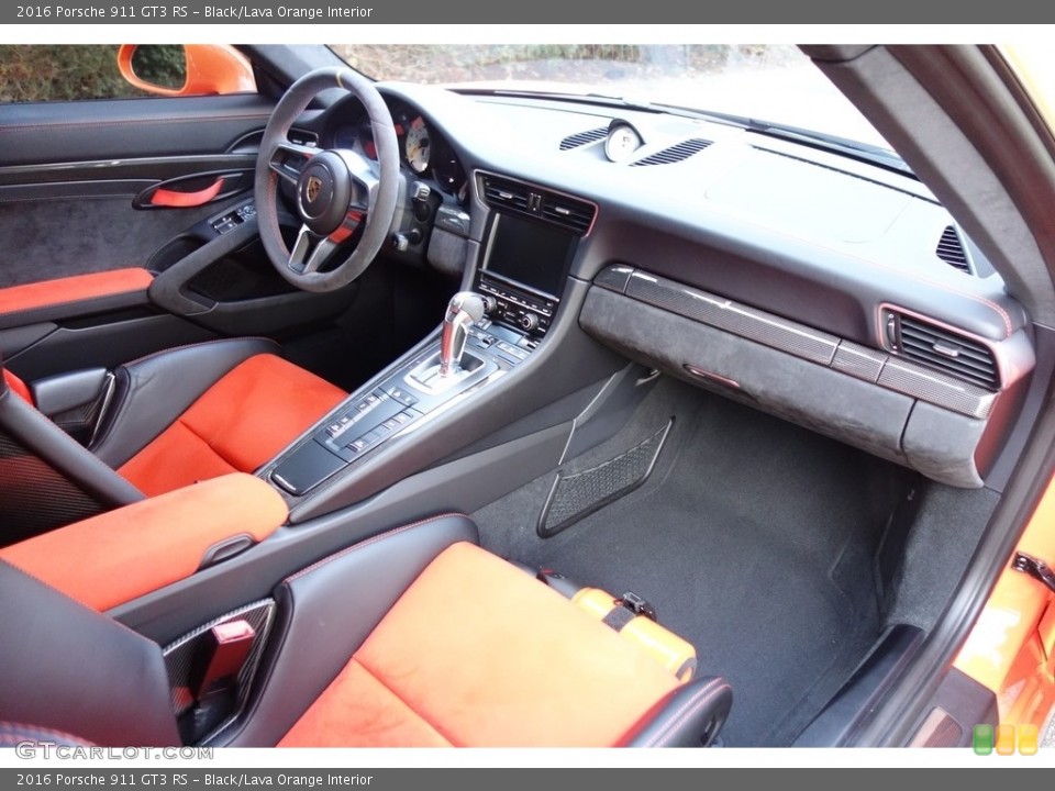 Black/Lava Orange Interior Dashboard for the 2016 Porsche 911 GT3 RS #123994822