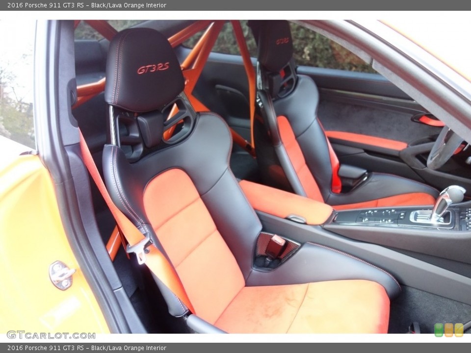 Black/Lava Orange Interior Front Seat for the 2016 Porsche 911 GT3 RS #123994841