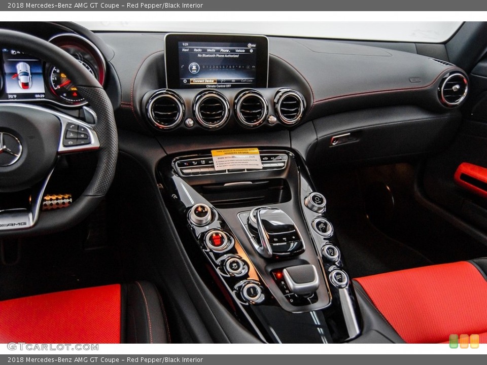 Red Pepper/Black Interior Controls for the 2018 Mercedes-Benz AMG GT Coupe #124010164