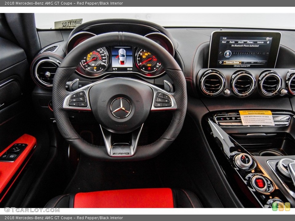 Red Pepper/Black Interior Controls for the 2018 Mercedes-Benz AMG GT Coupe #124010194