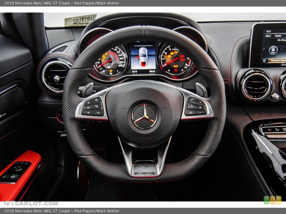 Red Pepper/Black Interior Steering Wheel for the 2018 Mercedes-Benz AMG GT Coupe #124010503