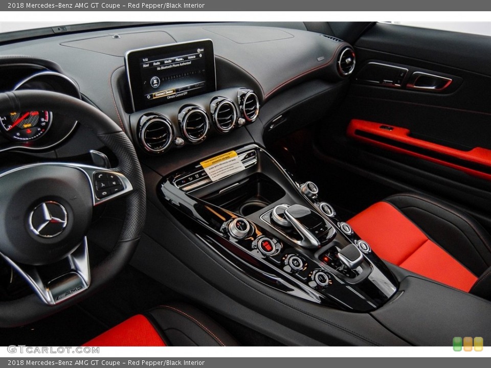 Red Pepper/Black Interior Controls for the 2018 Mercedes-Benz AMG GT Coupe #124010605