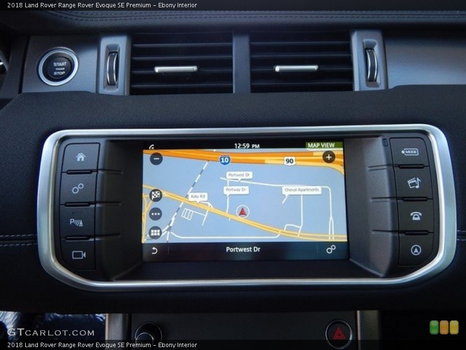 Ebony Interior Navigation for the 2018 Land Rover Range Rover Evoque SE Premium #124023313
