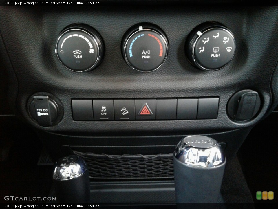 Black Interior Controls for the 2018 Jeep Wrangler Unlimited Sport 4x4 #124032097