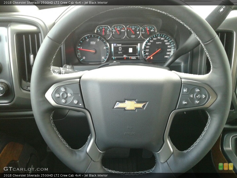 Jet Black Interior Steering Wheel for the 2018 Chevrolet Silverado 2500HD LTZ Crew Cab 4x4 #124032113