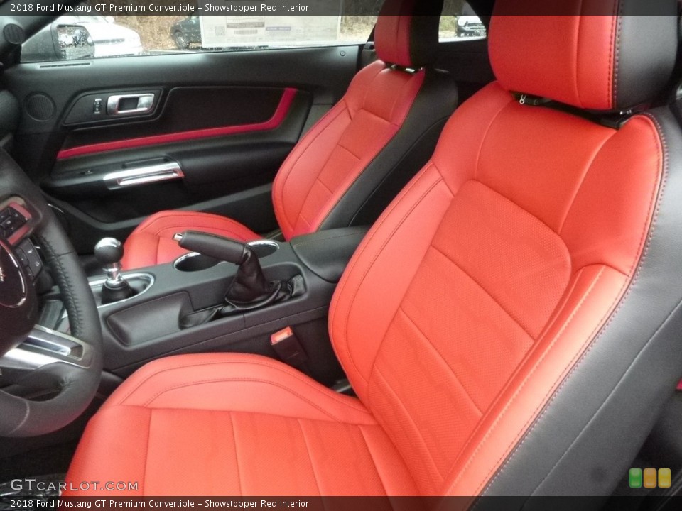 Showstopper Red Interior Front Seat for the 2018 Ford Mustang GT Premium Convertible #124043944
