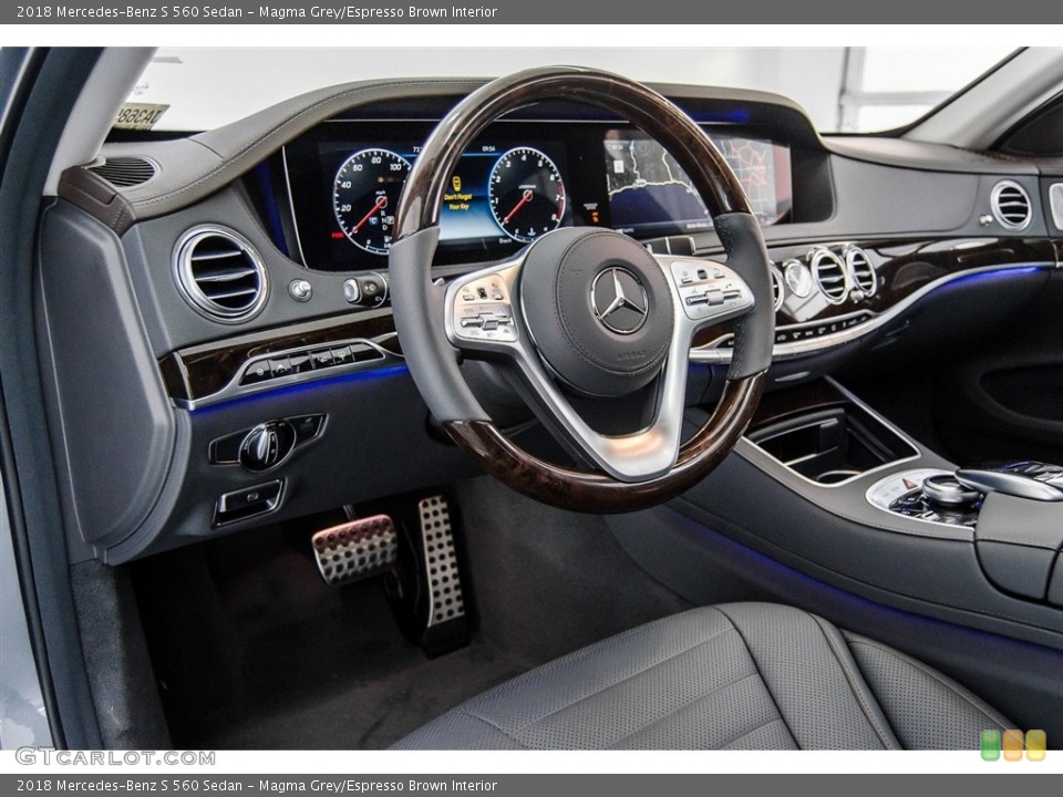 Magma Grey/Espresso Brown Interior Dashboard for the 2018 Mercedes-Benz S 560 Sedan #124066503