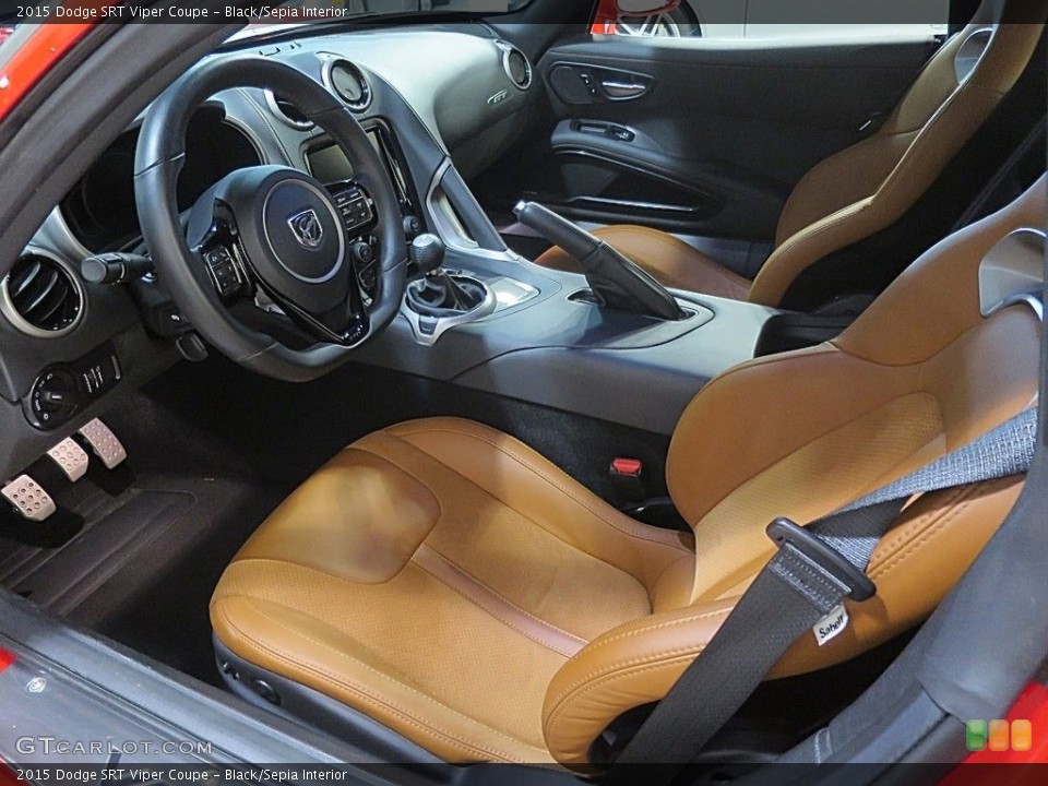 Black/Sepia Interior Front Seat for the 2015 Dodge SRT Viper Coupe #124068791