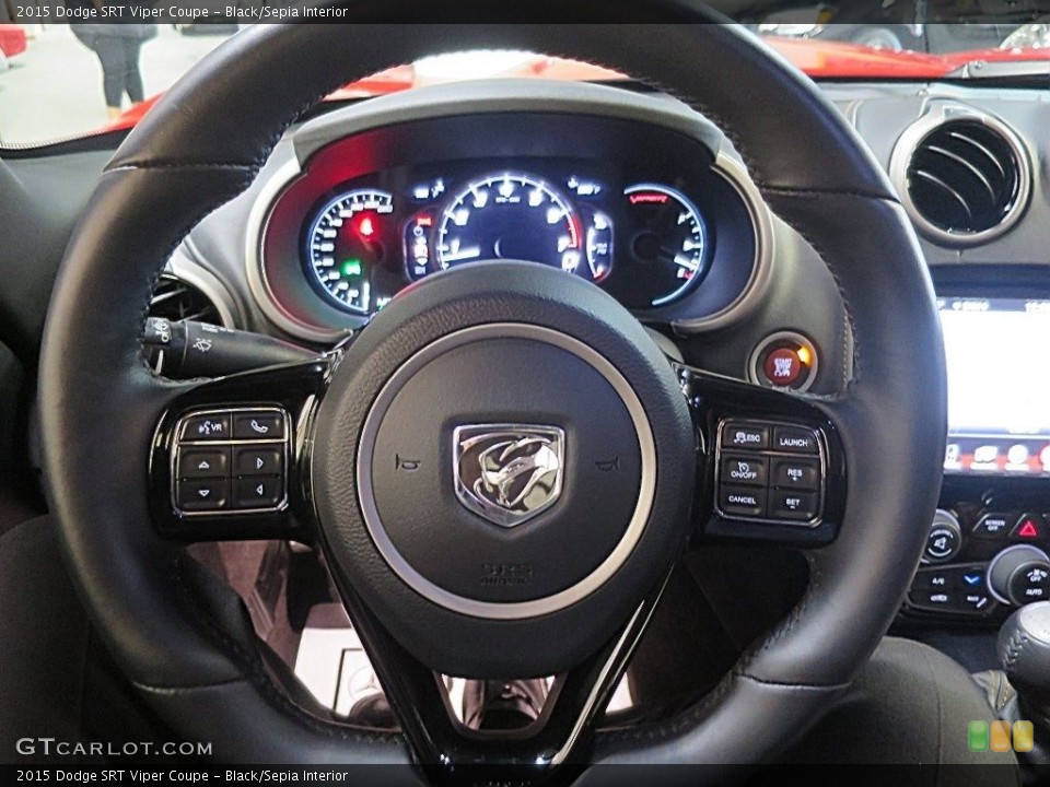 Black/Sepia Interior Steering Wheel for the 2015 Dodge SRT Viper Coupe #124068954