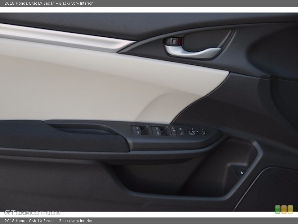 Black/Ivory Interior Door Panel for the 2018 Honda Civic LX Sedan #124071786